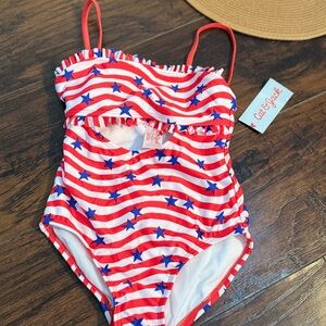 Cat & Jack Red and Blue One Piece Swimsuit
